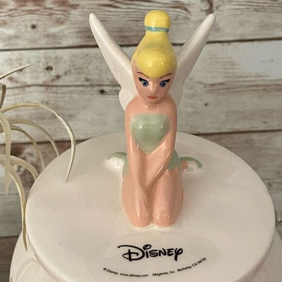 NWT Gorgeous 3D Rae Dunn Disney Canister White Ceramic Tinkerbell Tinker Bell - Picture 2 of 12